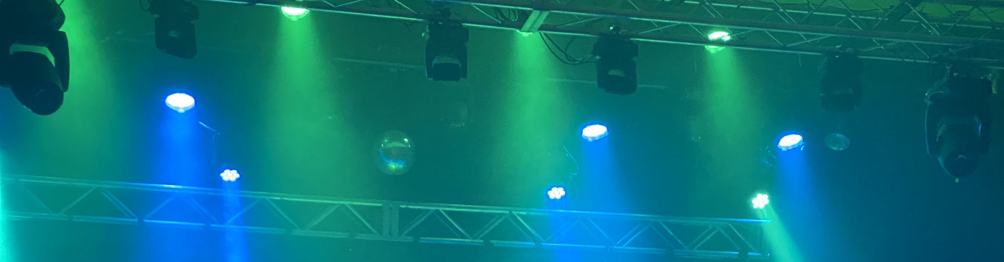 blue and green theater stage lights Philadelphia